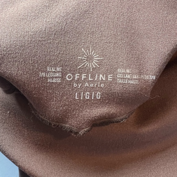 Offline by Aerie Women's Real-Me High Rise 7/8 Leggings Brown Buttery Soft Large - Picture 5 of 9